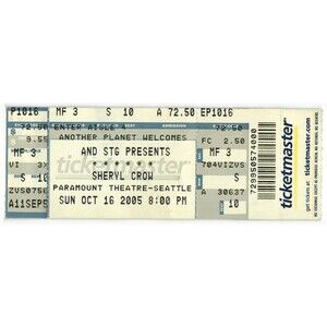 2005 Sheryl Crow Full Complete Concert Ticket Stub Seattle WA